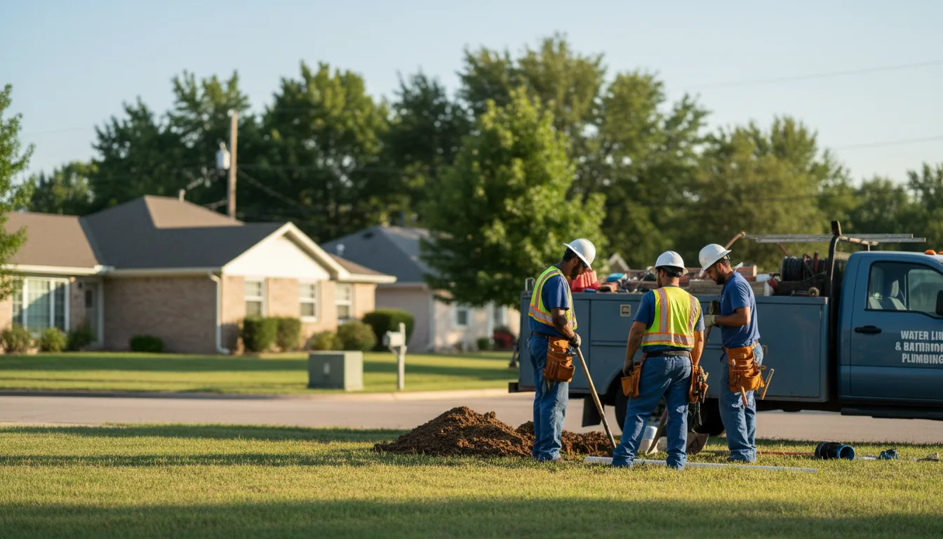 Residential water line and bathroom plumbing service in Ogden, KS